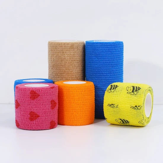 Bandagem elástica para suporte de ferimento autoadesivo de 5 cm * 4,5 m com estampa camuflada personalizada para animais de estimação