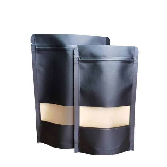 Fecho de correr biodegradável impresso personalizado Stand up bolsa de embalagem com zíper Saco de papel Kraft à prova d'água para grãos de café, chá, alimentos para animais de estimação
