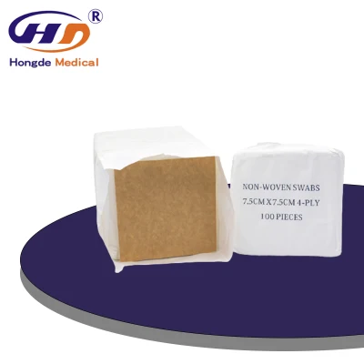 HD5 Venda direta da fábrica médica 70% viscose 4 camadas não estéril não tecido curativos de gaze não tecido esponja para feridas