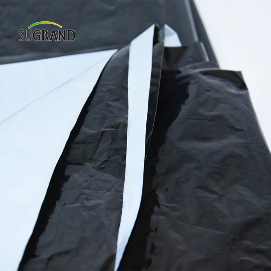 Rolo de folha de cobertura morta de filme de plástico agrícola preto com relevo 1 Mil Mulch de plástico preto